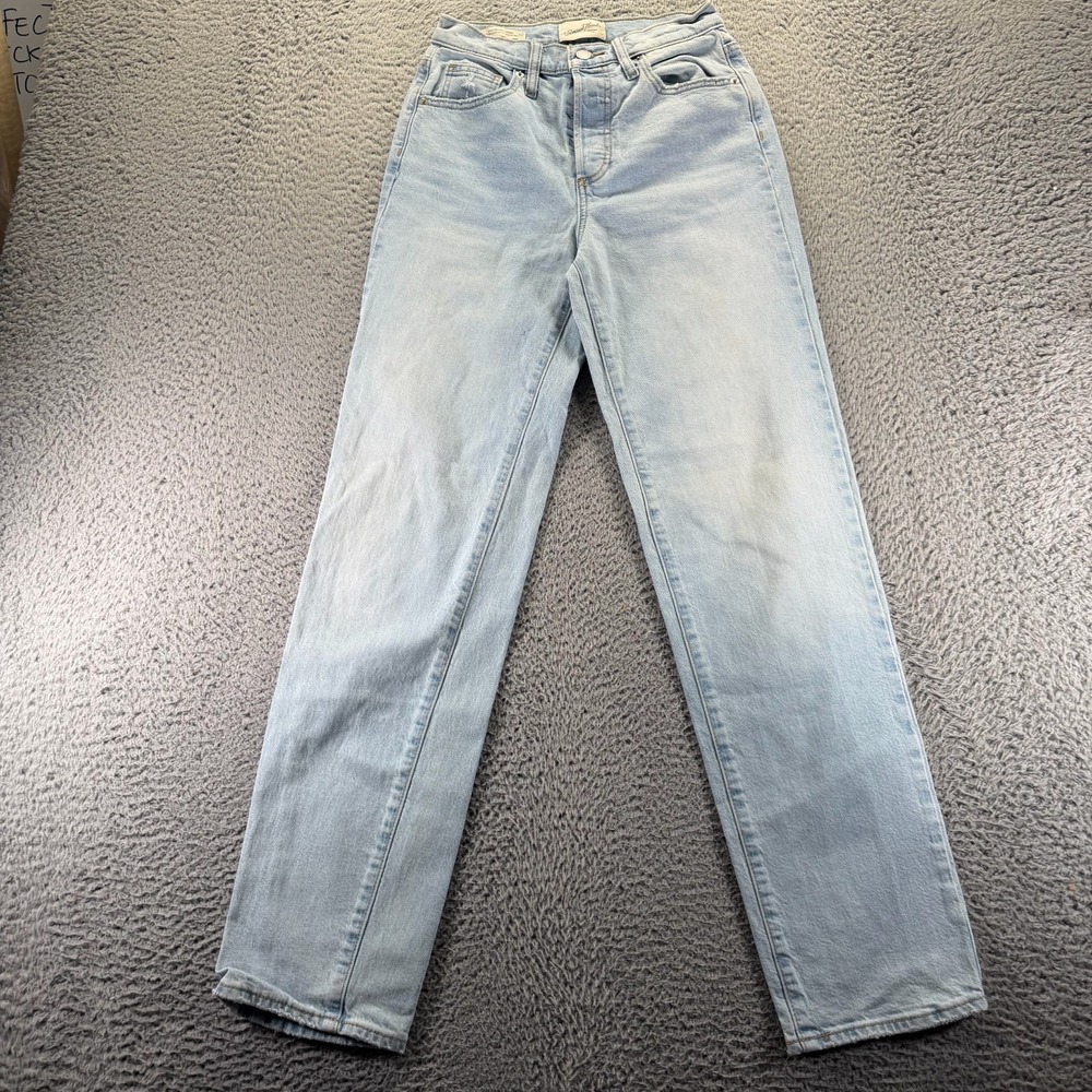 Universal Thread Jeans Women 0 Blue Cotton Denim Straight Workwear Stretch Faded